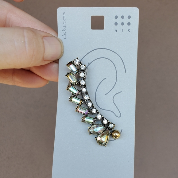 New Unique Click-Six Rhinestone Crystal Ear Cuff - Picture 4 of 11